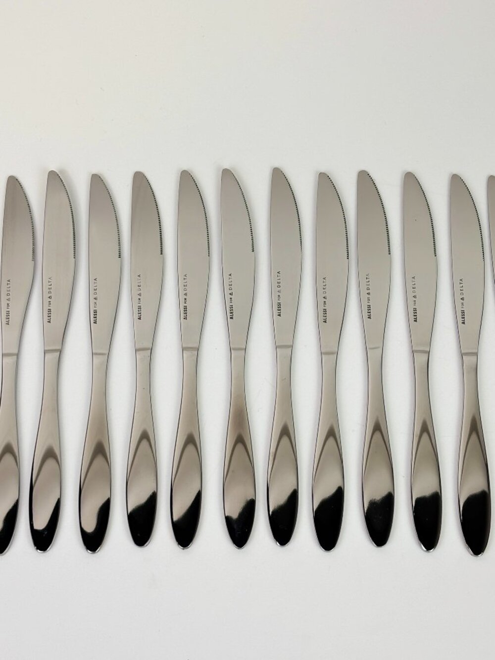 Set of 12 Alessi for Delta Stainless Steel Butter Knife Flatware 7.5" NEW